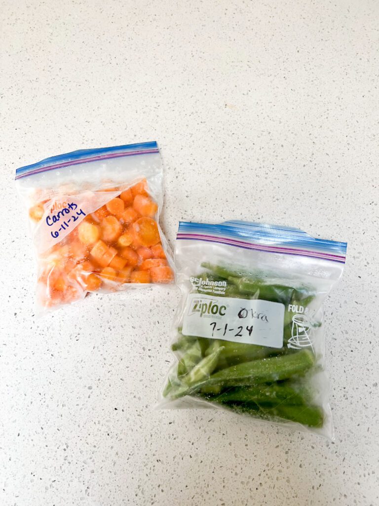 harvested carrots storage bags