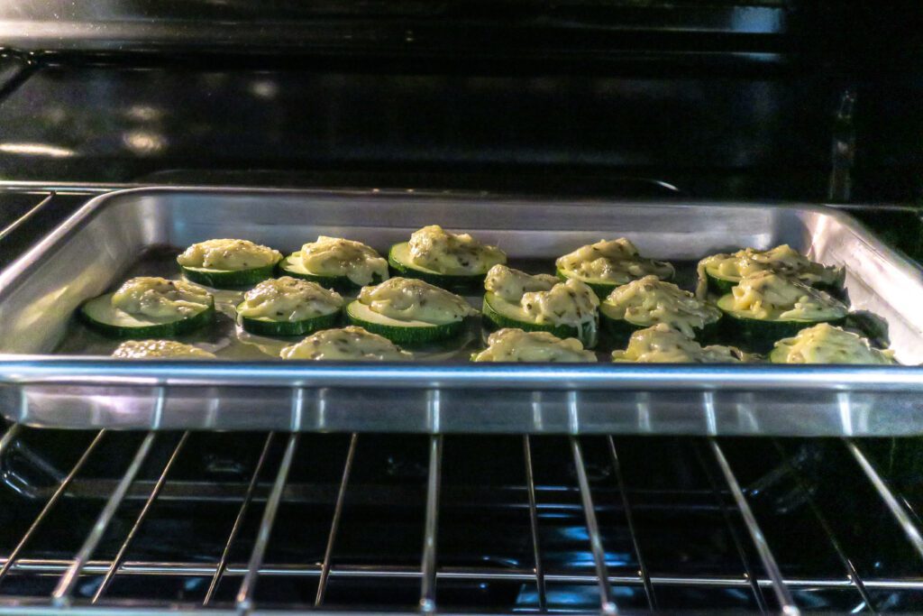 zucchini rounds under broiler