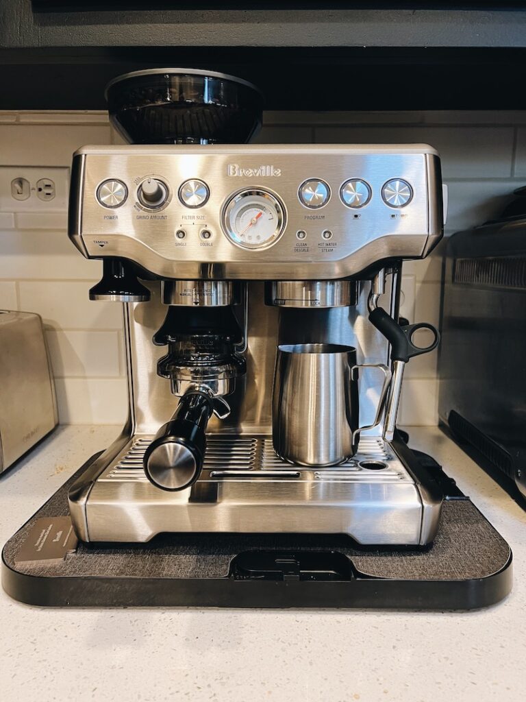breville espresso maker in stainless steel