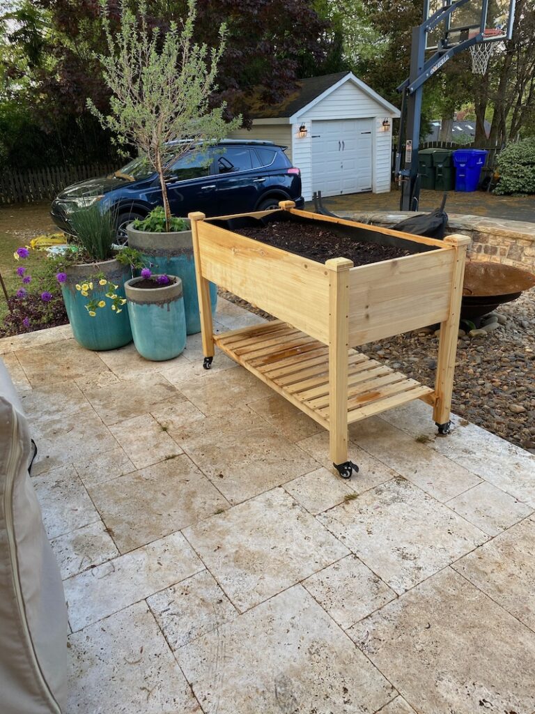 raised planter with wheels