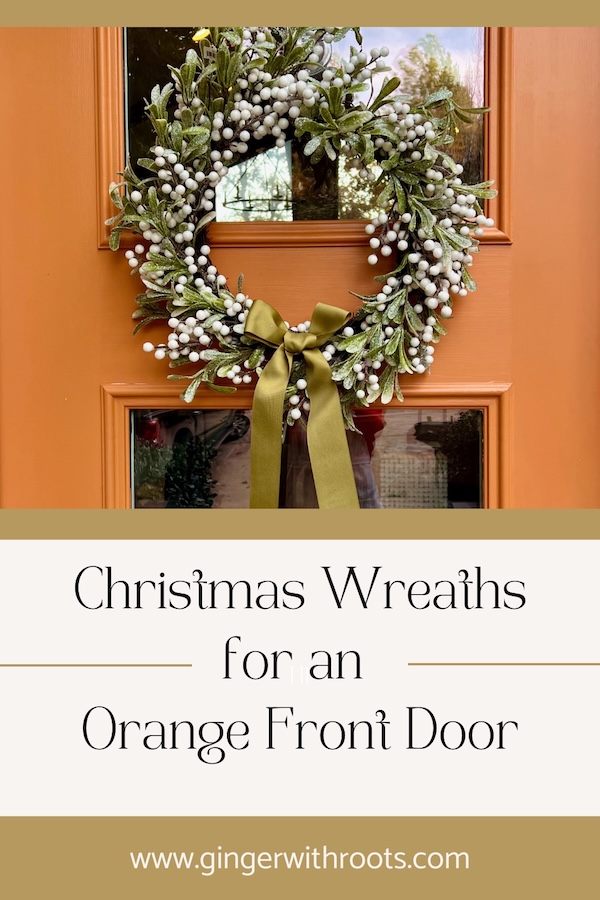 Christmas with orange door pin