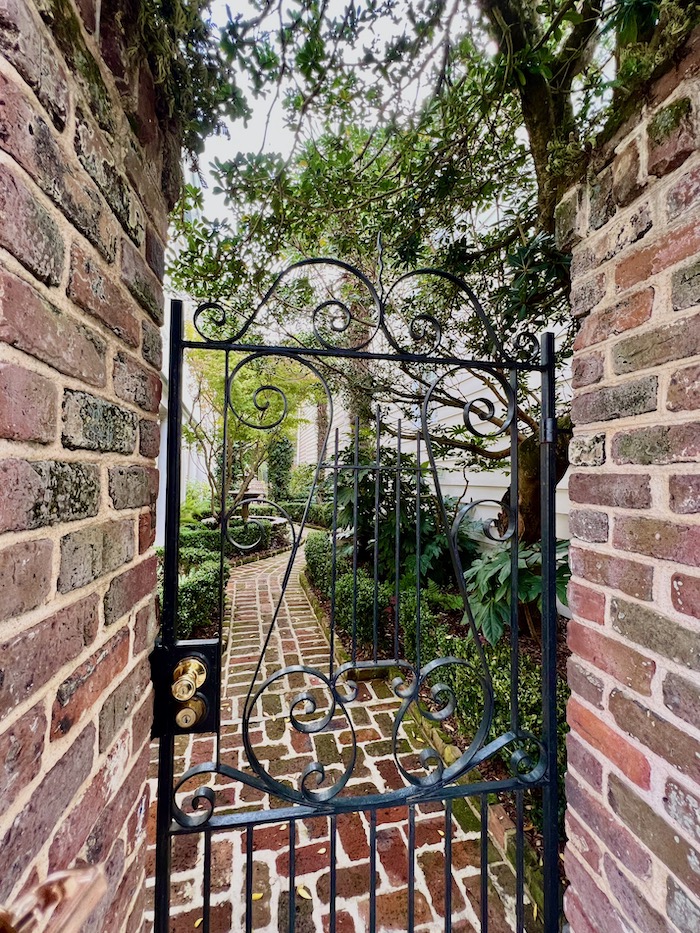 brick wrought iron gate