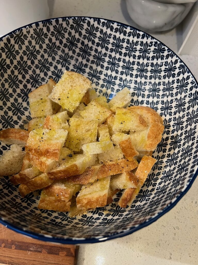 homemade sourdough croutons