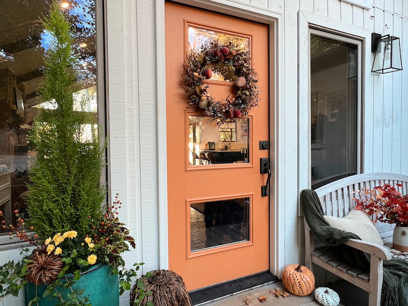 orange door wreath