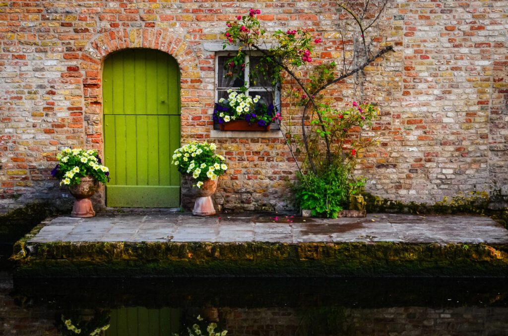green front door