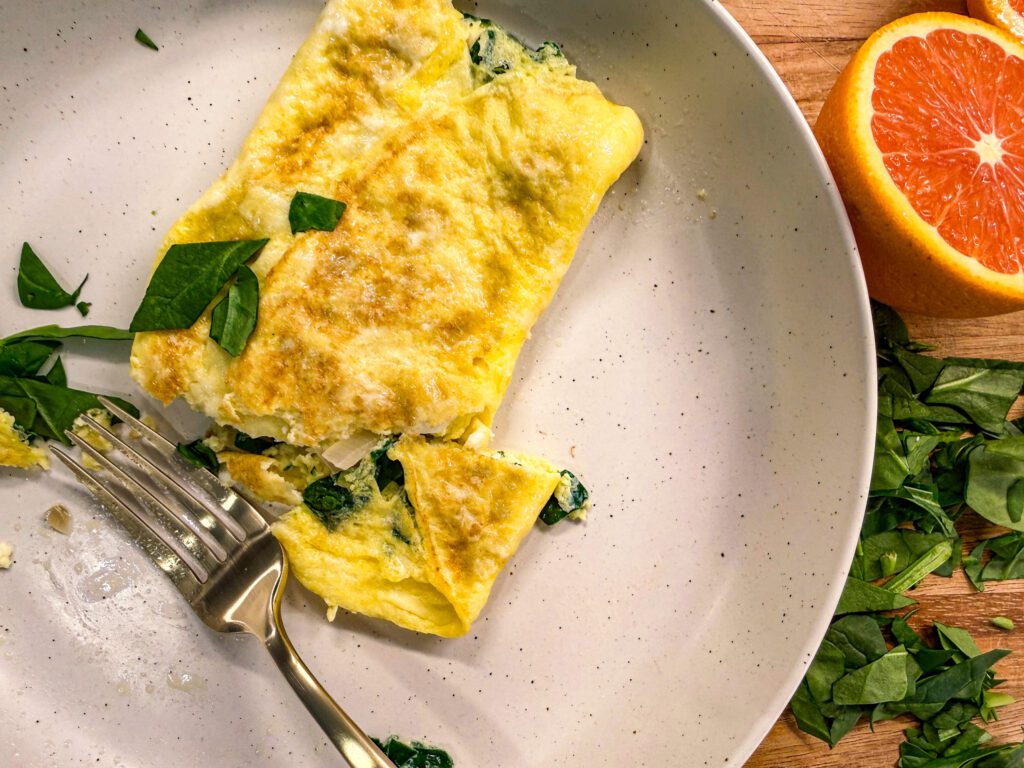 spinach and feta omelette