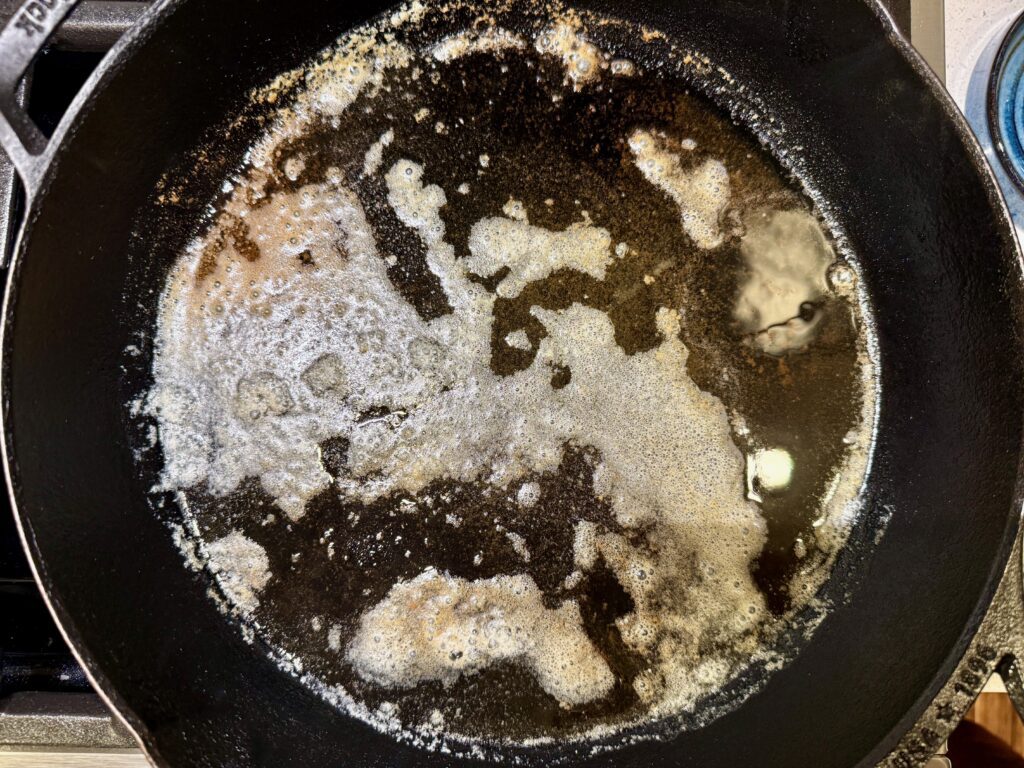 hot cast iron skillet