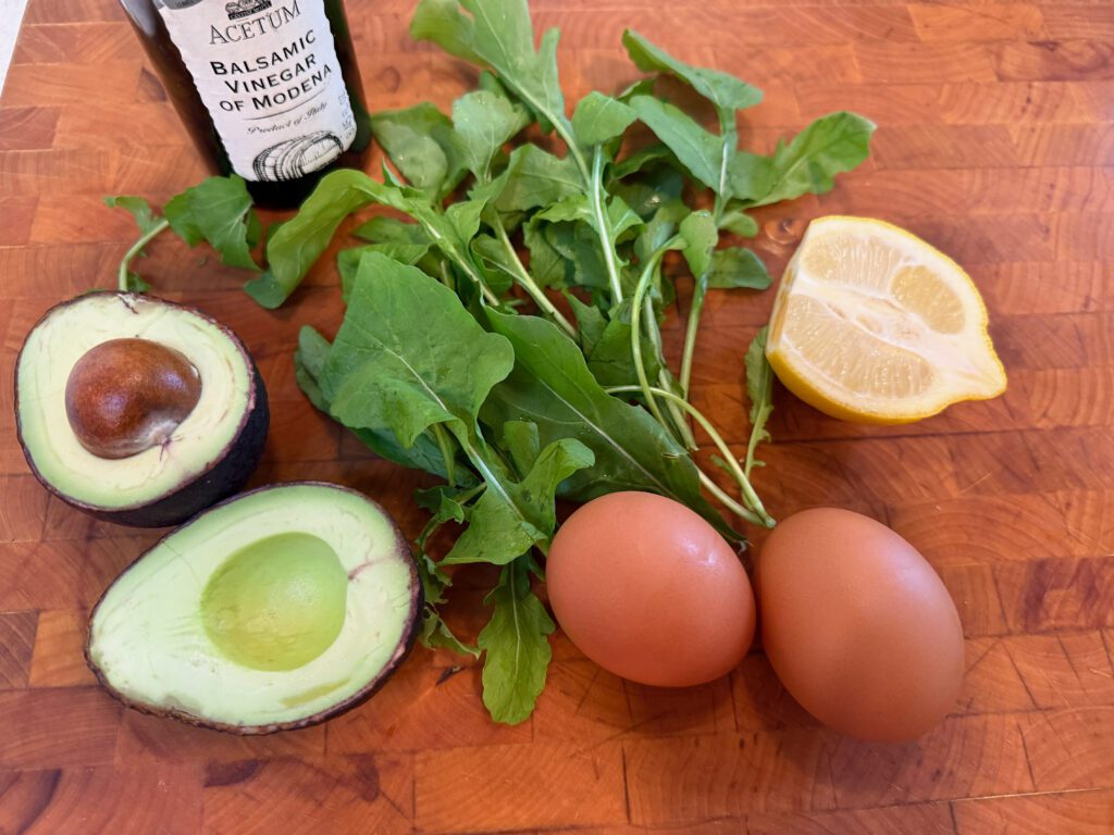 avocado toast with arugula